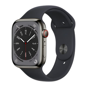 Brugt Apple Watch Series 8 45mm rustfrit stål GPS+Cellular i Grafit fra Apple - testet og certificeret hos Green.dk