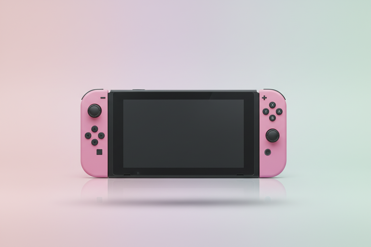 Nintendo Switch picture with pastel calm background and no text